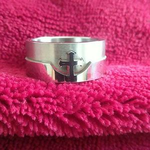 Brand New Men's Cross double stacked Ring